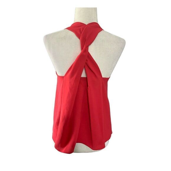 zara womens solid pink Racer back Twist tank top small - Picture 2 of 3